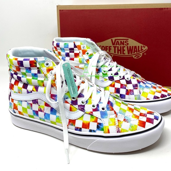 VANS SK8-HI Tie Dye Checker Canvas Men’s Sneakers Size 11.5 VN0A3WMCWWX - Picture 2 of 12